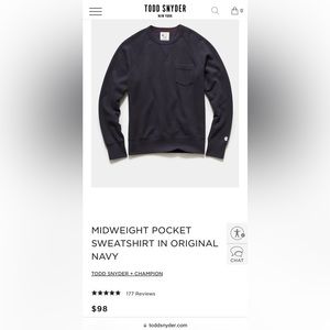 Todd Snyder x Champion crewneck sweatshirt. Navy. Medium. Good condition.